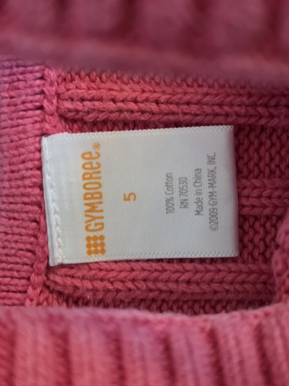 Gymboree Pink Cable Knit Pinafore with Bow Pockets
